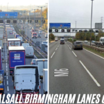 m6 walsall birmingham lanes closure