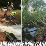 riverbank collapse iford playing fields