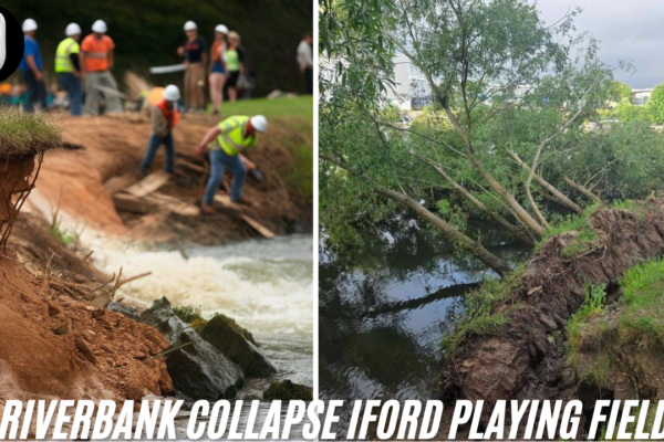 riverbank collapse iford playing fields